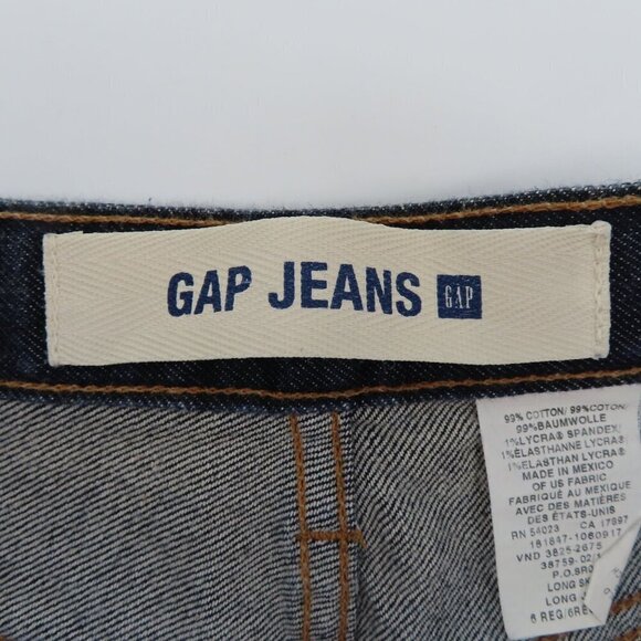 Gap Jeans Women 6 Long Skirt Dark Wash Blue Denim Jean Front Slit Pockets Y2K - Picture 6 of 10